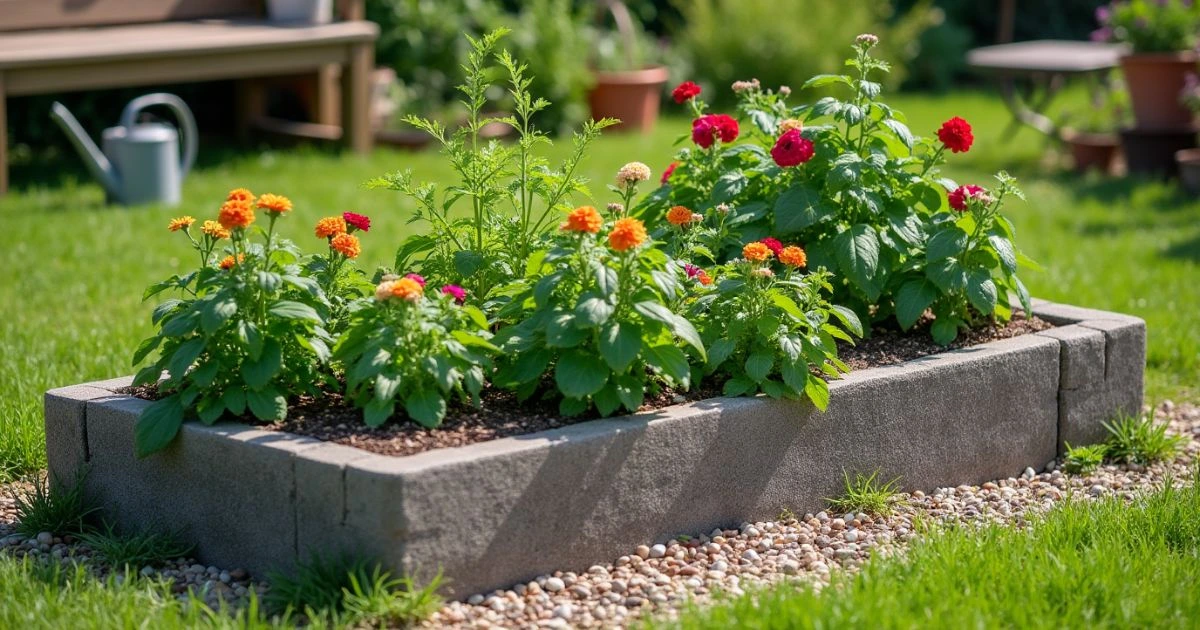 concrete block raised bed