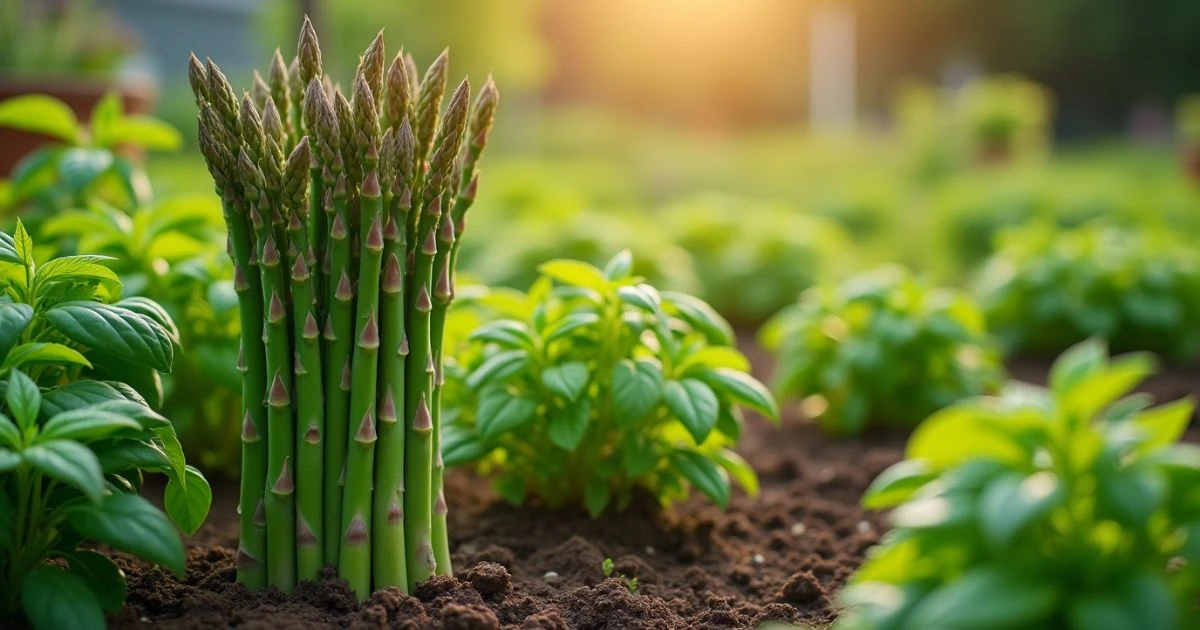 Basil and asparagus companion planting