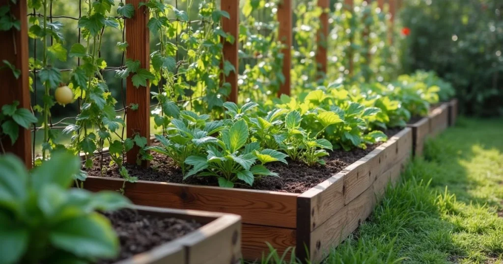 trellis in raised bed