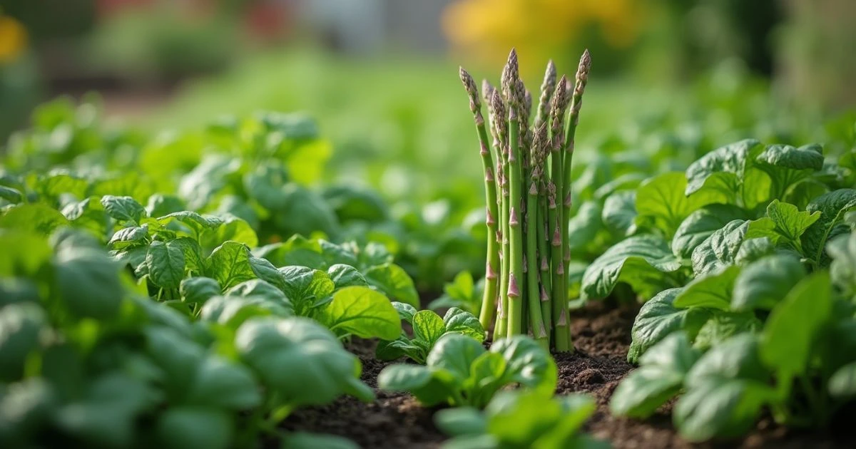 Spinach and asparagus companion planting