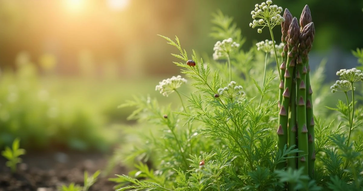 Dill and asparagus companion planting