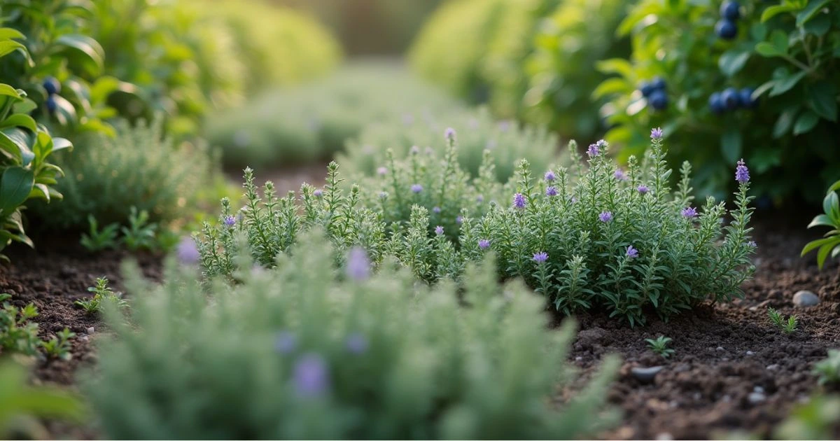 Thyme and blueberries companion gardening