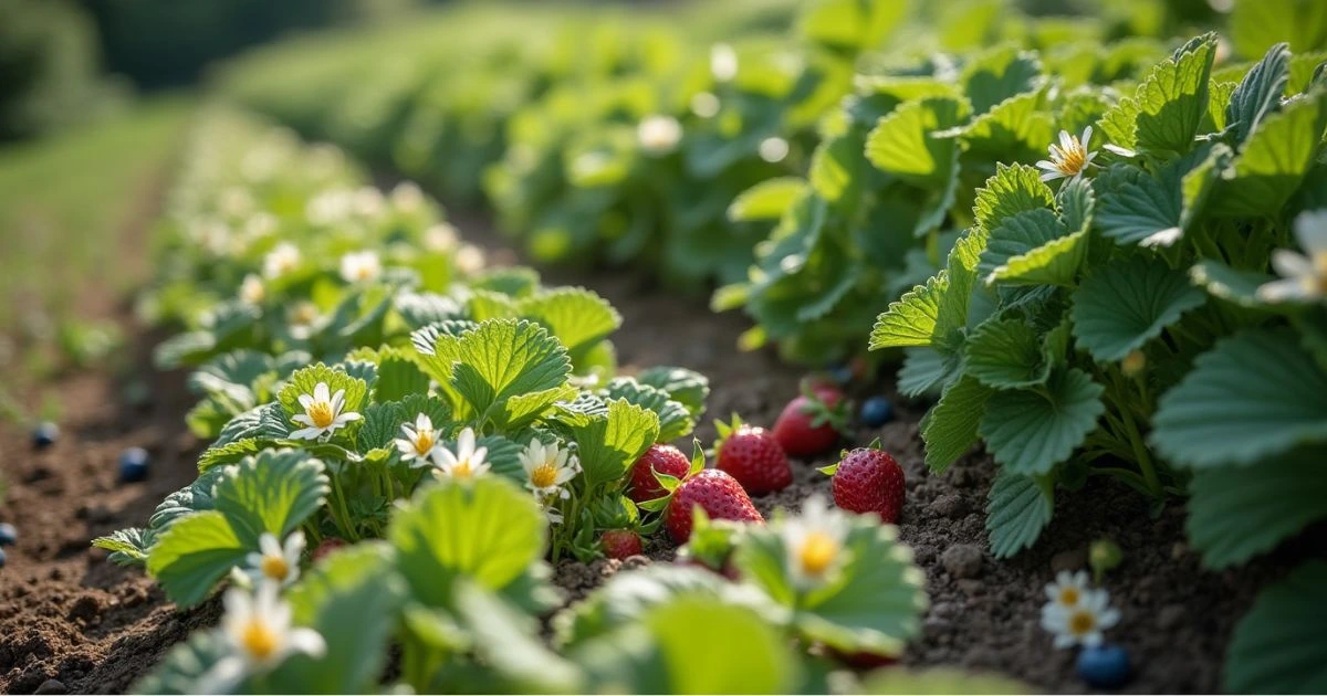 Strawberries and blueberries companion gardening