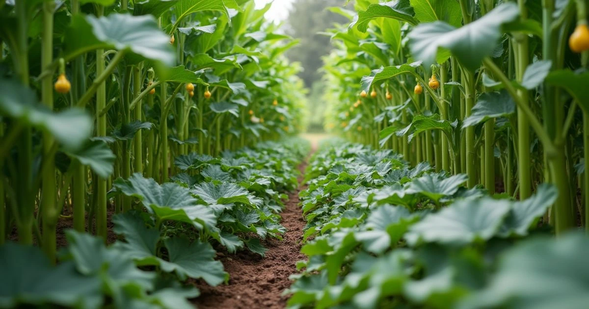 Squash and corn companion planting