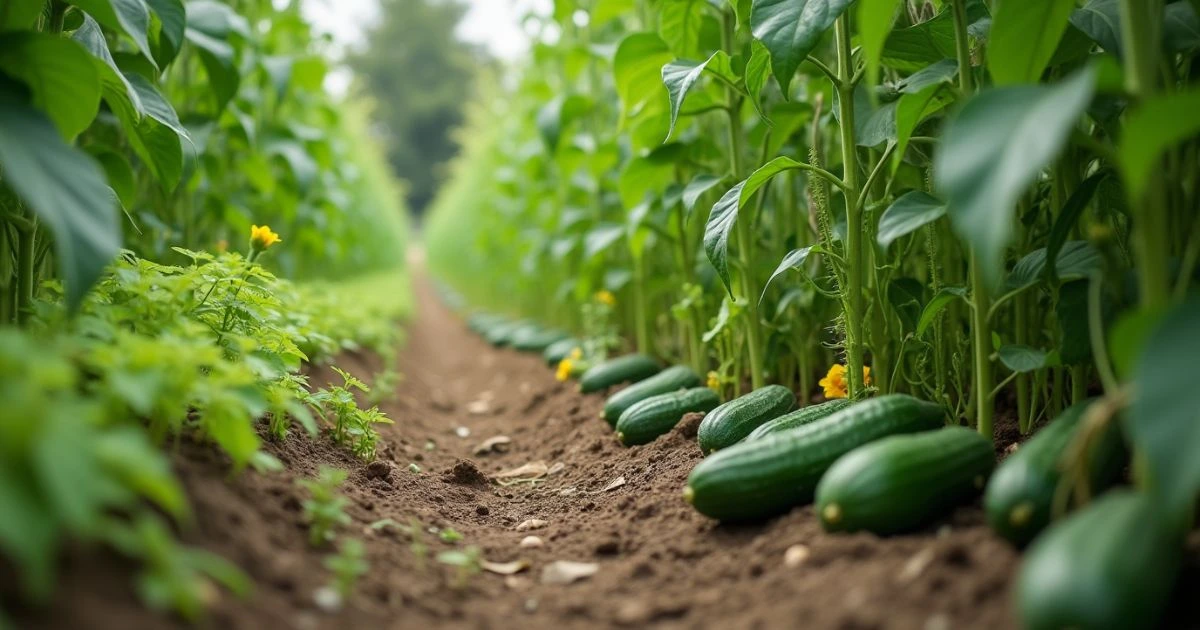 Cucumbers and corn companion planting