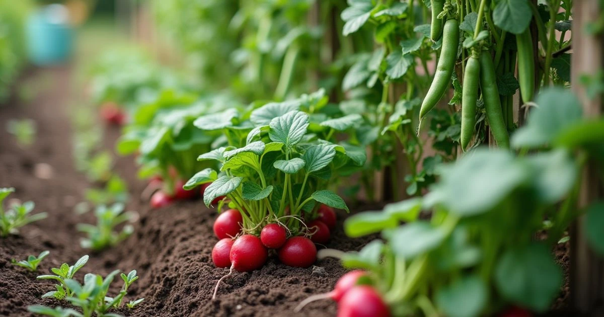 Radishes and peas companion planting