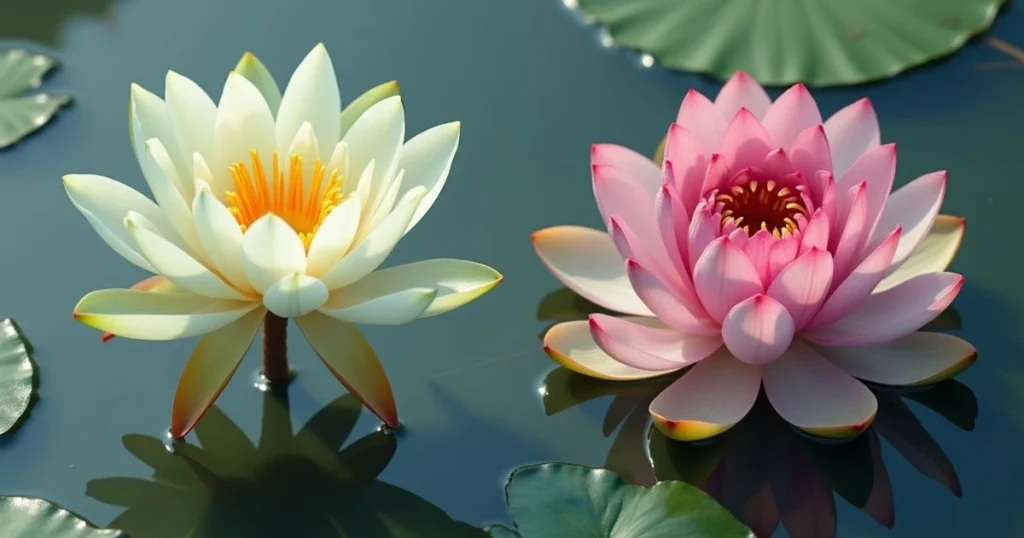 water lily vs lotus