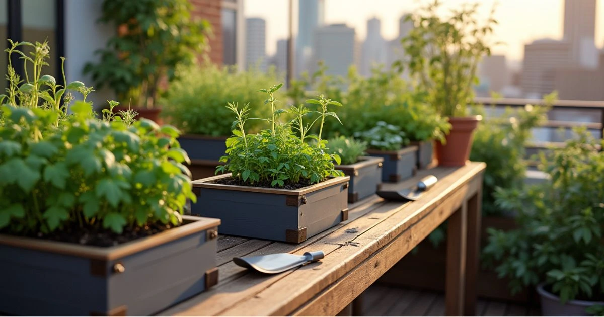 Potting Bench with Built-In Planters