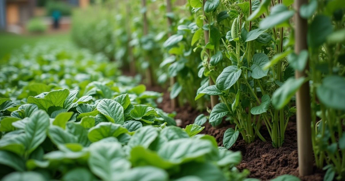 Spinach and peas companion planting