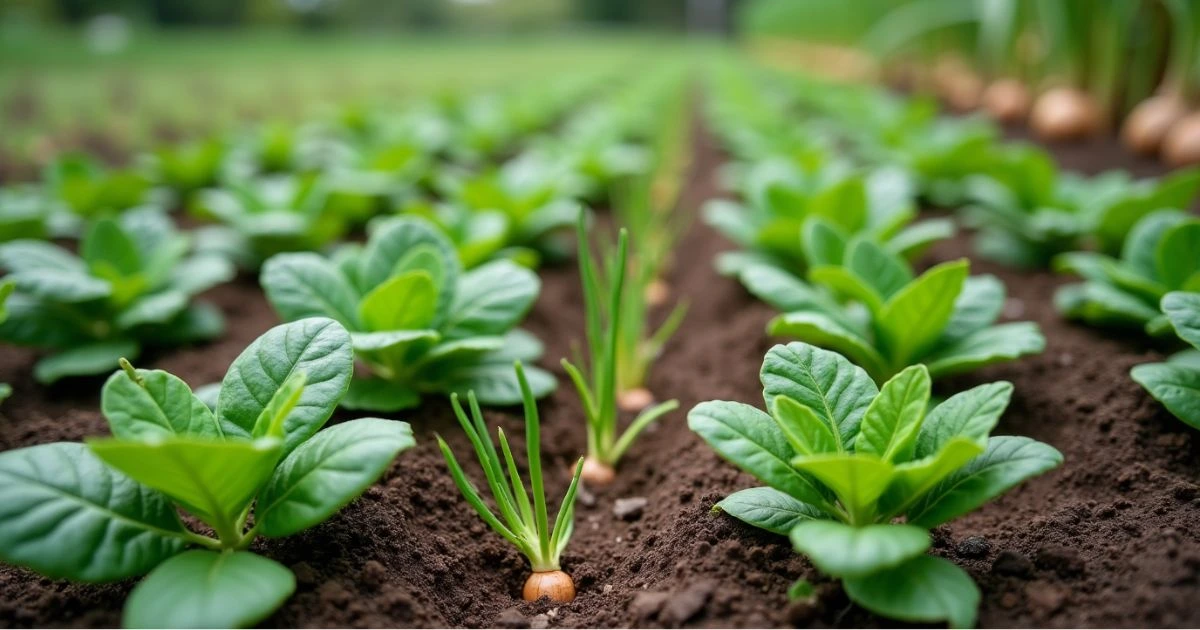 Spinach and Onion Companion Gardening