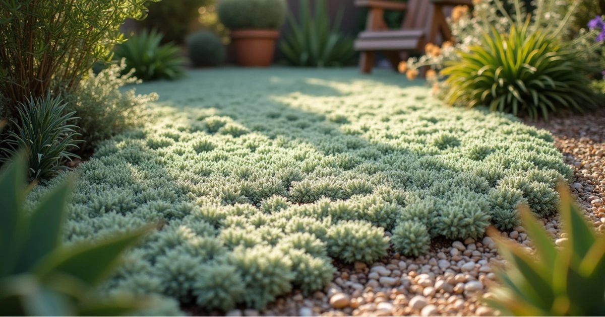 Xeriscape Ground Cover: Woolly Thyme (Thymus pseudolanuginosus)
