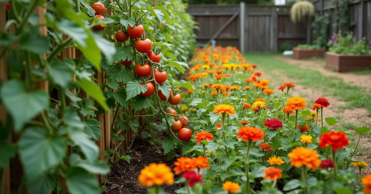 Tomatoes and Nasturtium Companion planting