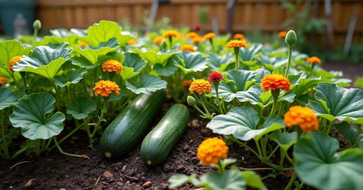 Zucchini, Squash and Nasturtium Companion planting