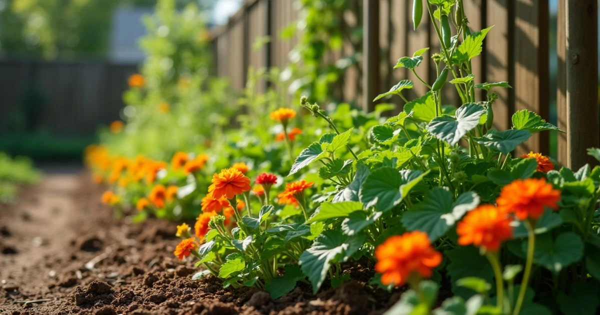 Beans, Peas and Nasturtium Companion planting