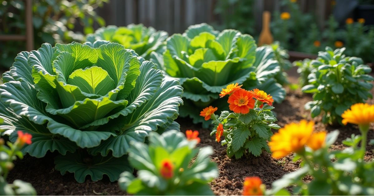 Brassicas (Cabbage, Kale, Broccoli) and Nasturtium Companion planting