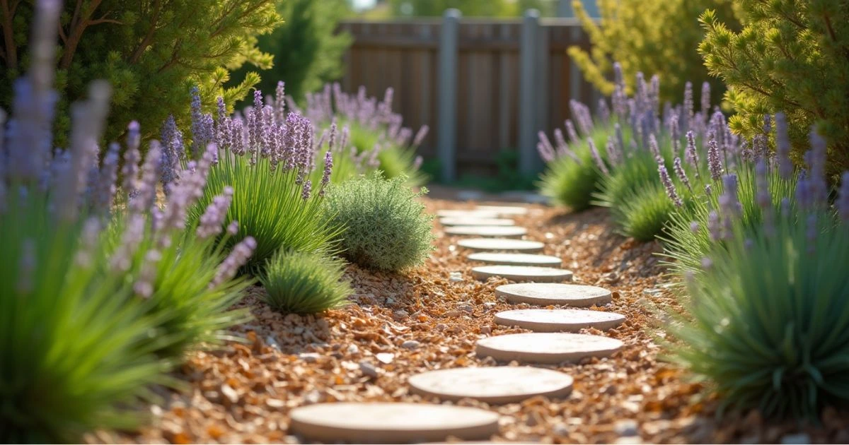 Xeriscape Using Mulch to Retain Moisture