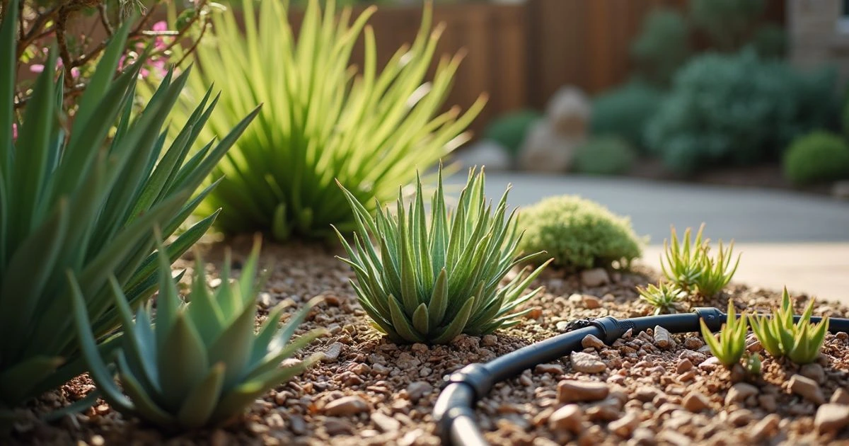 Xeriscape with Efficient Irrigation Systems