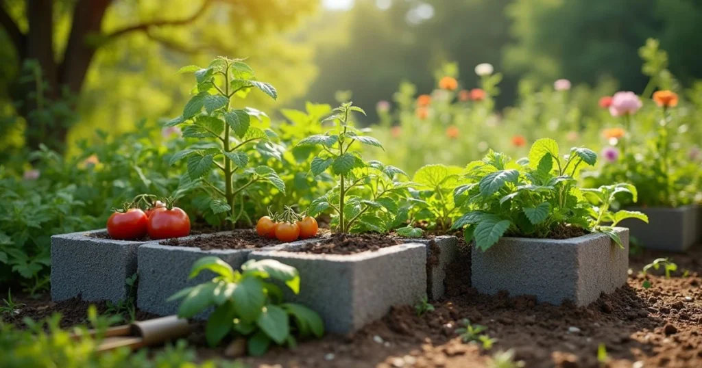 cinder block garden bed