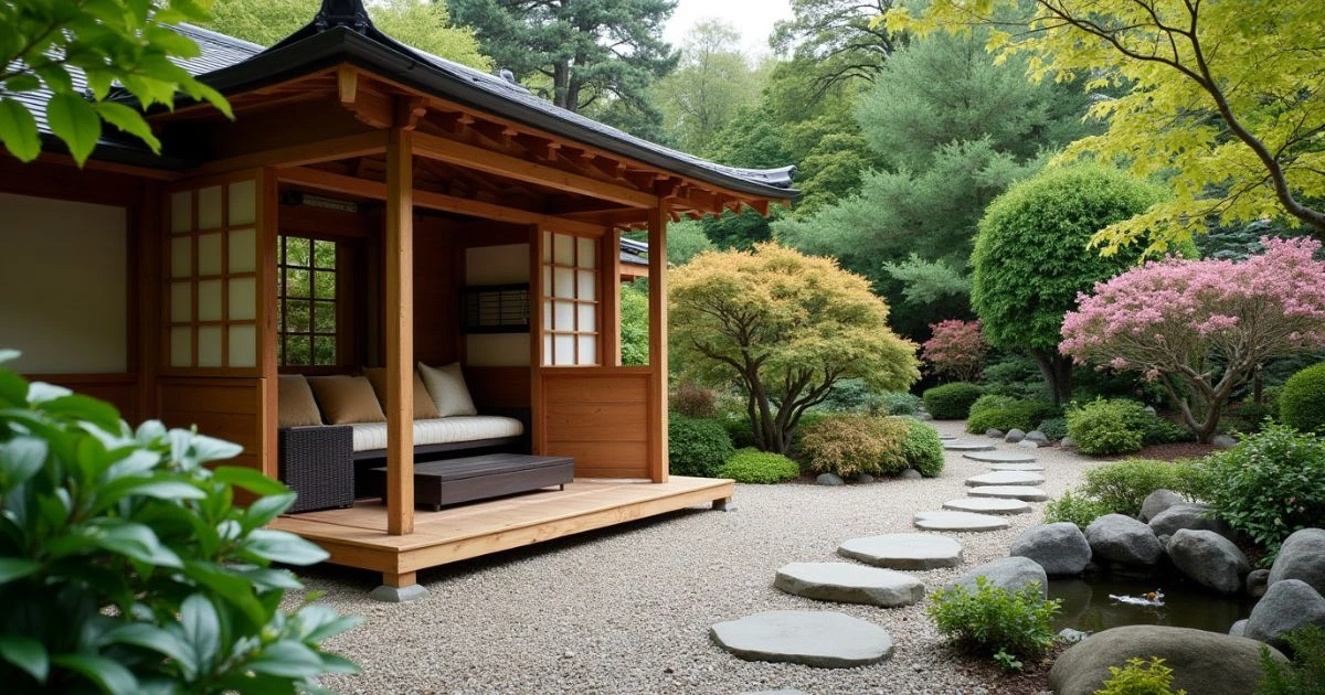 Garden with a Tea House or Pavilion