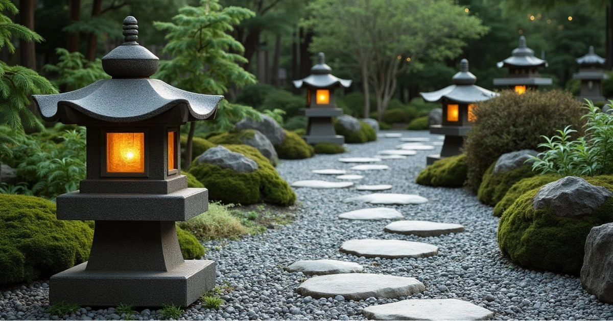 Stone Lanterns and Pathways