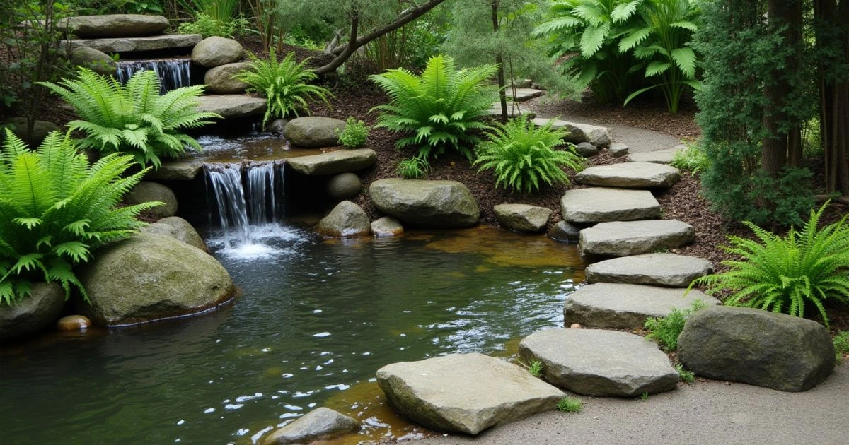 Garden with Water Features for Tranquility