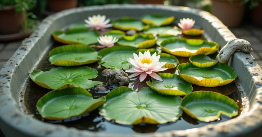 hydroponic planting system for water lily plants