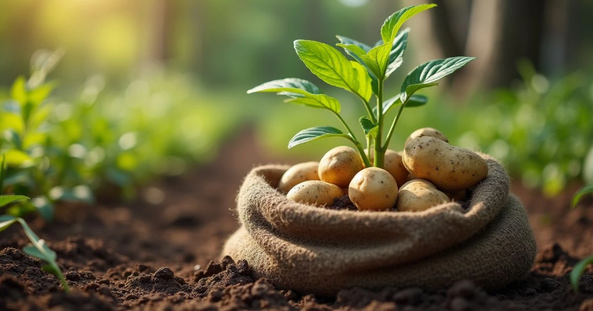 planting potatoes in bags